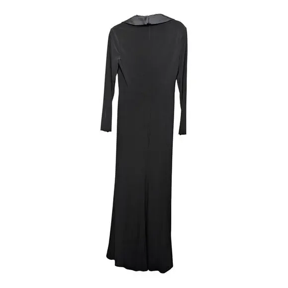 Mac Duggal Black Faux Tuxedo Long Sleeve Formal Gown Size 6 NWT - Picture 6 of 12